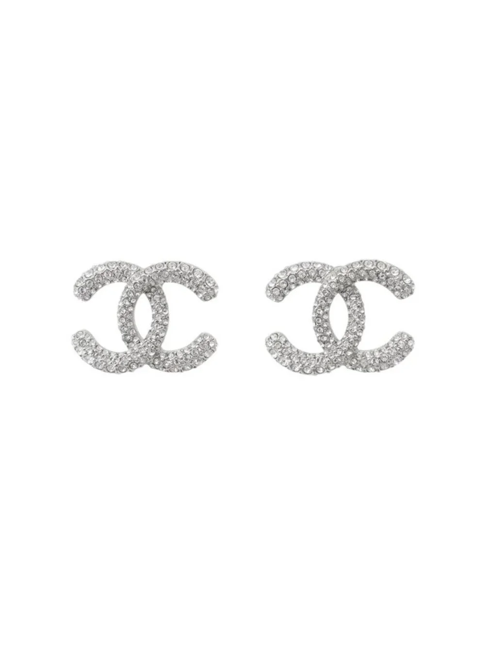 Chanel Earrings CC Logo Rhinestone